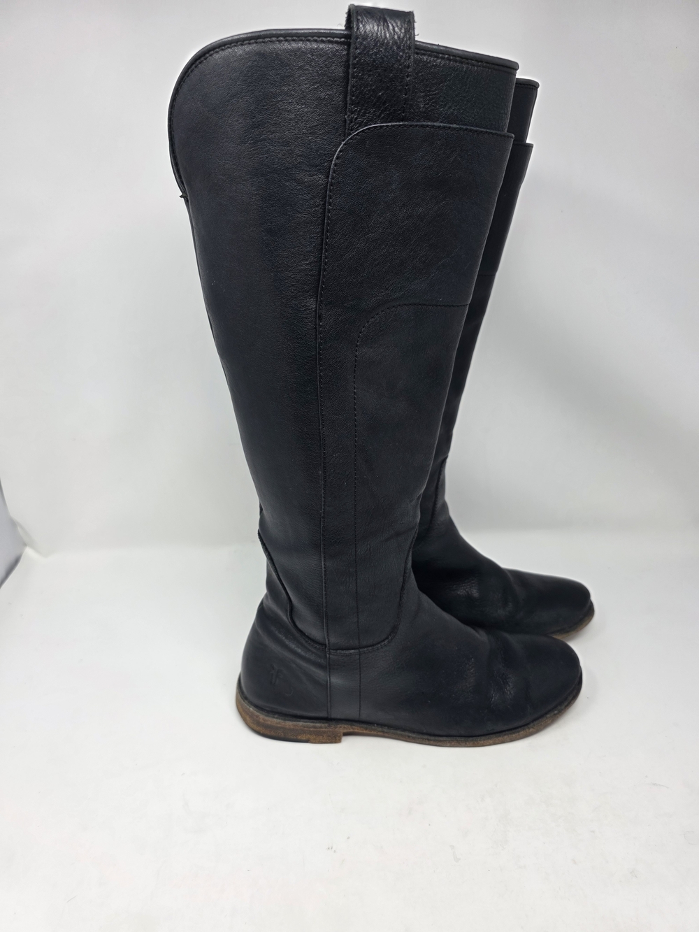 Frye Paige Tall Riding Boots Black 7.5 Leather Equestrian Riding Moto Indie